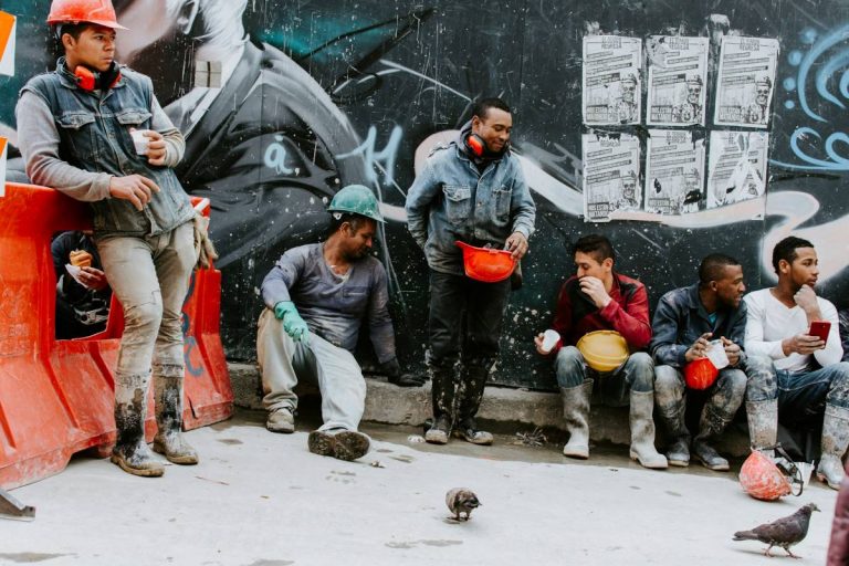 workers spending some time and taking a break celebrating the value of labour day