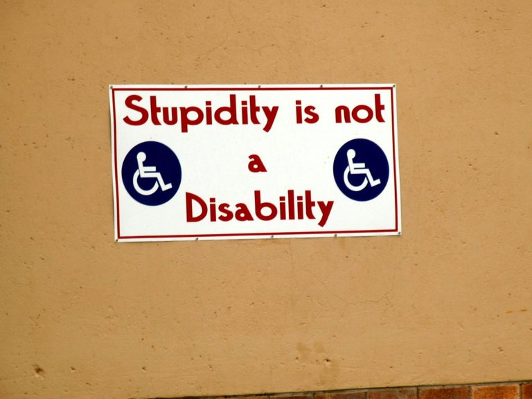 A sticker with a message that teaches us to be more kinder to people with hidden disabilities.