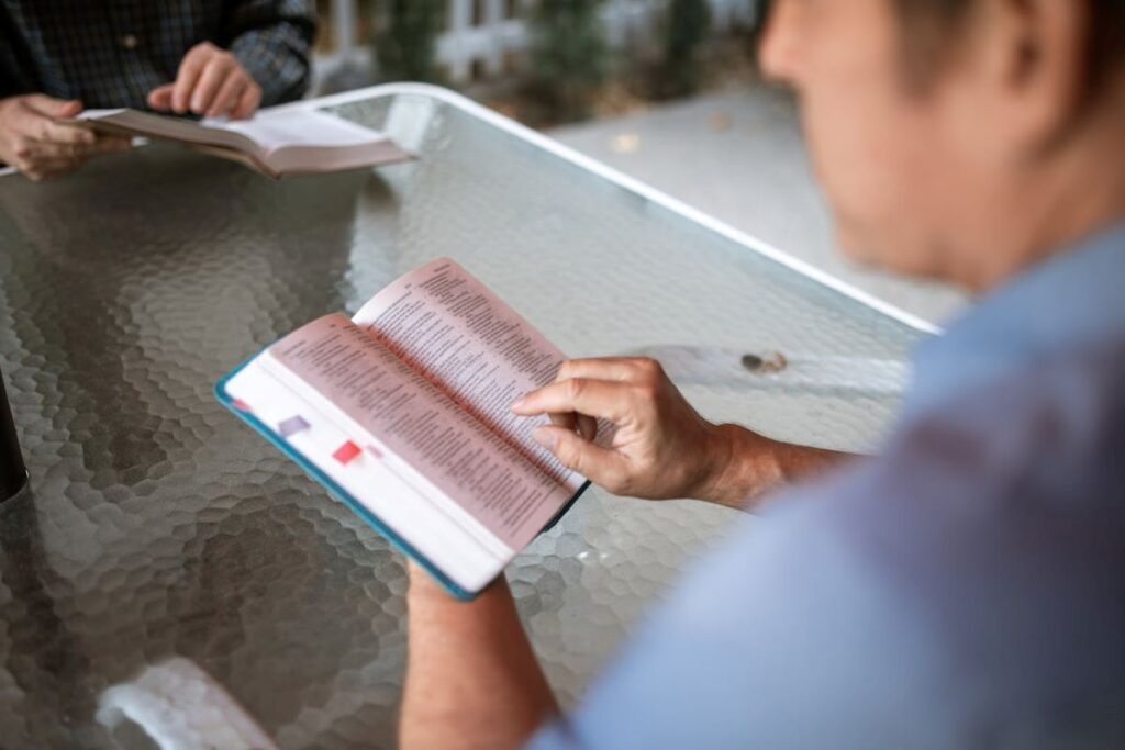 man reading the Bible clearly showing us how to seek truth