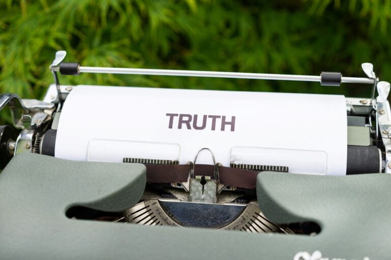 photo of typewriter with truth on the paper teaching us how to seek truth