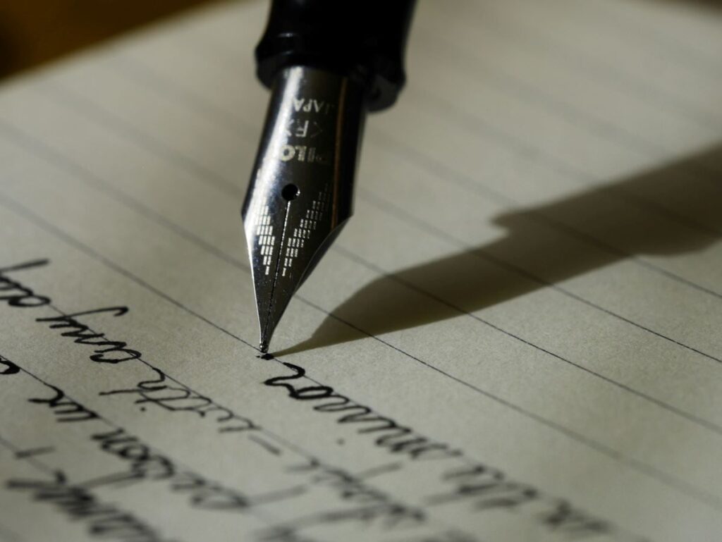 a photo of a pen on paper