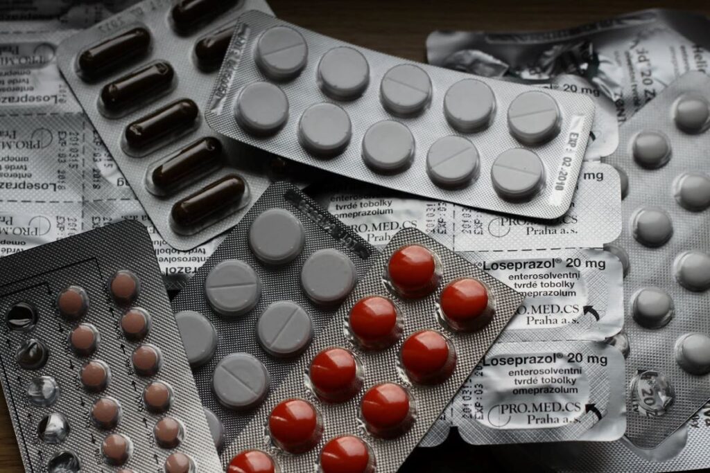 image of medicines for mental health treatments for patients stacked on top of each other