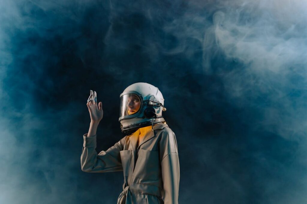 image of astronaut in the middle of a mist showcasing the beauty of the stories in sci-fi books to read