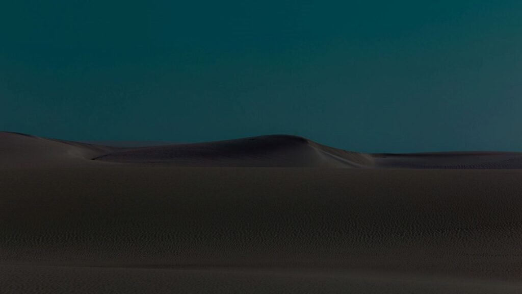 A desert in the twilight.