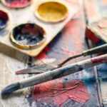 photo of painting materials depicting a creative lifestyle